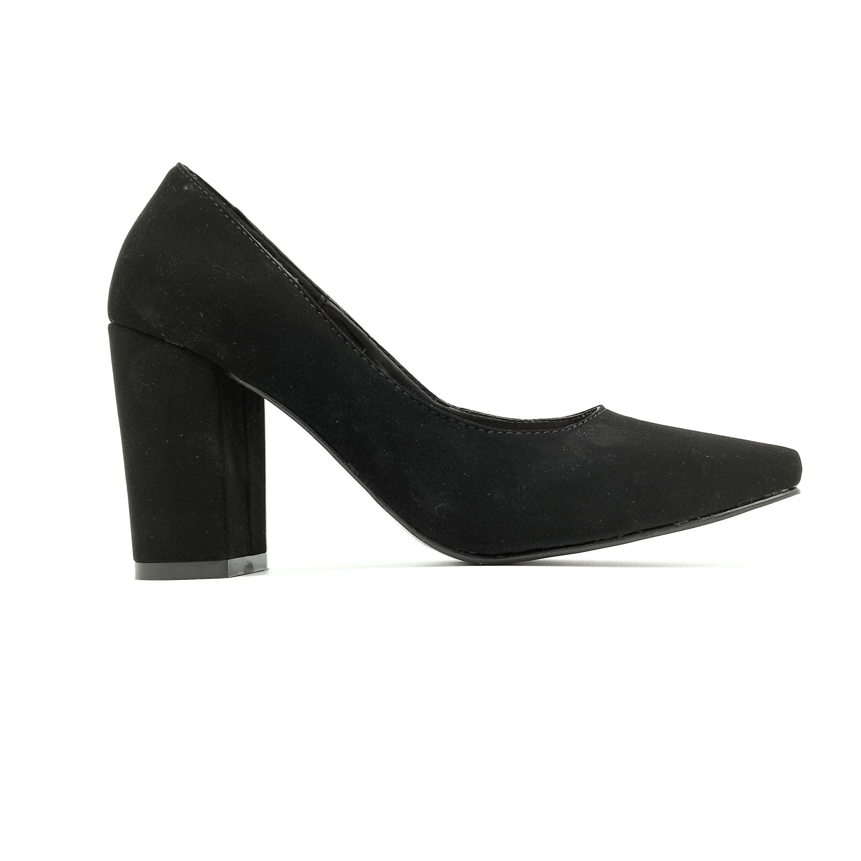 Zapatos de best sale tacon grueso negro